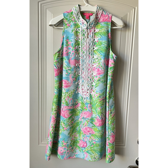Lilly Pulitzer Jane Shift Dress Size 10 Floridita Pink Flamingo Sleeveless - Picture 3 of 9